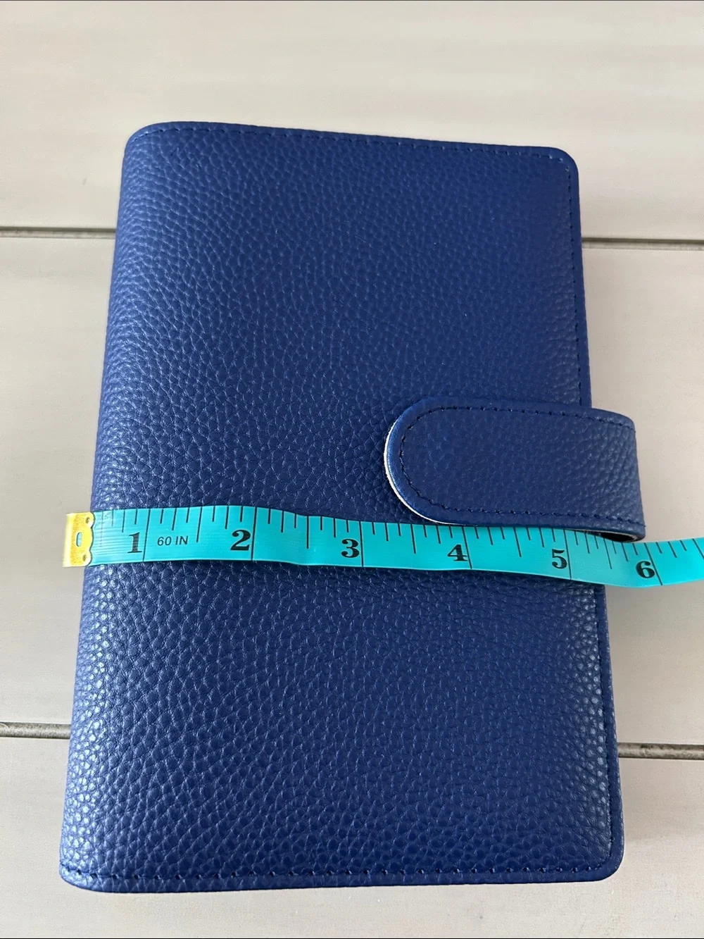 Pebbled Snap Closure A6 Binder- Royal Navy Blue
